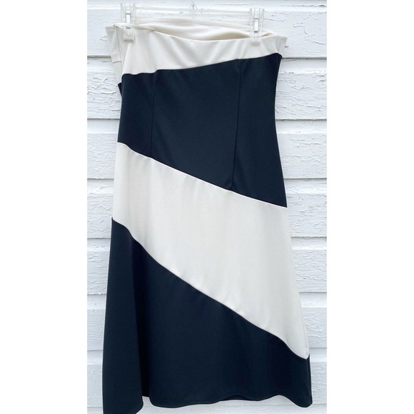 NWT Express Dress Bodycon Sleeveless Black Ivory Colorblock Womens 8 Stretch - Picture 3 of 5